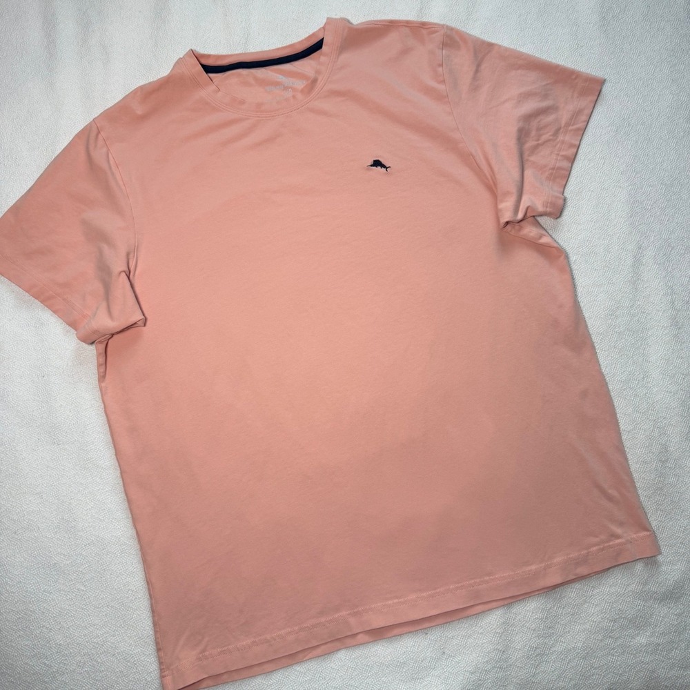 Tommy Bahama Mens Large Peach Coral Marlin Logo T-Shirt TB61925T Short Sleeve